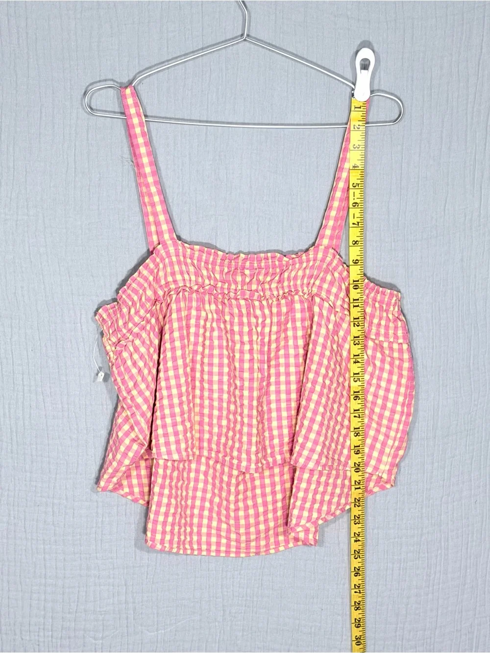🎀 NWOT | Free People | Picnic Party Top | Pink Yellow | 100% COTTON | L